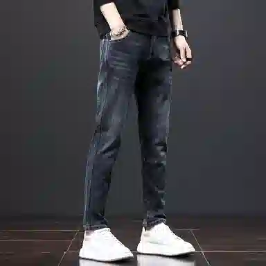 羽浅 百搭潮流潮牌弹力宽松直筒牛仔裤 男款