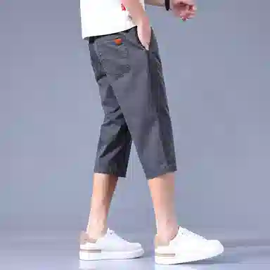 羽浅 夏季薄款凉感七分裤弹力运动中裤潮牌宽松百搭休闲短裤 男款