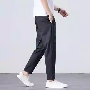 羽浅 水洗修身小脚裤显瘦棉感弹力潮流百搭锥形裤子休闲裤 男款