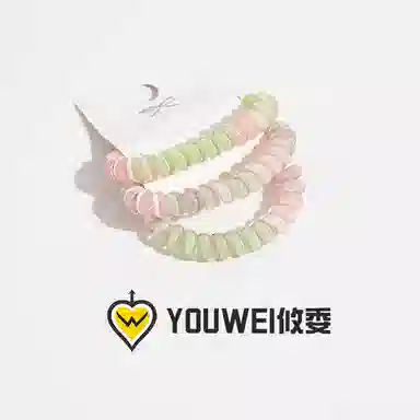 【高颜值ins彩虹电话线】 攸委 少女心学生渐变甜美可爱发绳发圈 多巴胺春色无痕高弹力头绳不伤发 树脂 闺蜜男友手绳橡皮筋发饰 女款