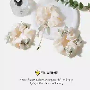 【铃兰花蝴蝶结】 攸委 奶呼呼大肠发圈女森系仙美少女高级感网红气质#好运 锦纶 扎头发绳橡皮筋头绳头饰 女款