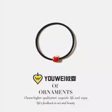 【简约苹果森系发圈】 攸委 韩系百搭可爱水果发绳扎头发女士甜美百搭 锦纶 高弹力橡皮筋基础扎马尾头饰 女款