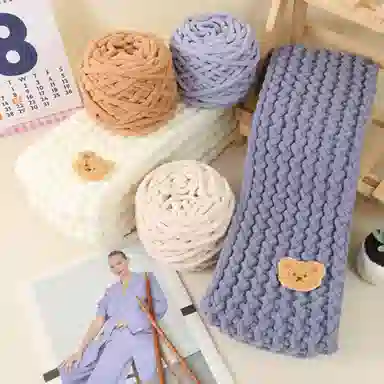 【心意满满~DIY自织】 攸委 可爱百搭小熊手工编织围巾秋冬季保暖防寒柔软毛线团材料神器 涤纶 赠朋友百搭创意绒线围脖 男女同款情侣款