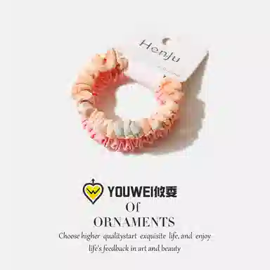 【彩色渐变小肠圈】 攸委 简约小清新两件套甜美少女日常扎头发高弹力耐用 锦纶 可爱丸子头学生发圈高马尾头饰 女款