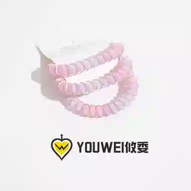 【高颜值ins彩虹电话线】 攸委 少女心学生渐变甜美可爱发绳发圈 多巴胺春色无痕高弹力头绳不伤发 树脂 闺蜜男友手绳橡皮筋发饰 女款