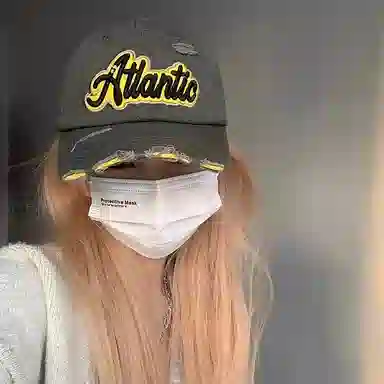 【素颜通勤神器 甜酷百搭ins】 攸委 破洞字母嘻哈鸭舌帽女款夏季显脸小 棉 韩版软顶宽帽檐大头围街头潮流遮阳防晒帽子 男女同款情侣款