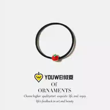 【简约苹果森系发圈】 攸委 韩系百搭可爱水果发绳扎头发女士甜美百搭 锦纶 高弹力橡皮筋基础扎马尾头饰 女款