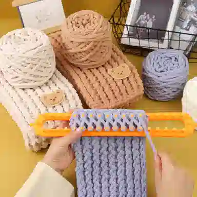 【心意满满~DIY自织】 攸委 可爱百搭小熊手工编织围巾秋冬季保暖防寒柔软毛线团材料神器 涤纶 赠朋友百搭创意绒线围脖 男女同款情侣款