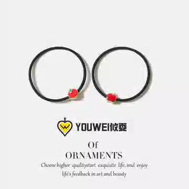 【简约苹果森系发圈】 攸委 韩系百搭可爱水果发绳扎头发女士甜美百搭 锦纶 高弹力橡皮筋基础扎马尾头饰 女款