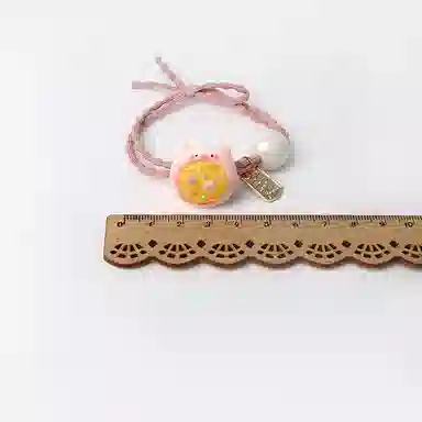 【可爱呆萌粉色小猪】 攸委 甜品食玩猪猪发圈粉系甜美少女学生发绳双头绳卡通 锦纶 高弹力不伤发耐用小橡皮筋气质头饰精致减龄 女款
