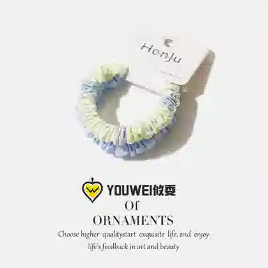【彩色渐变小肠圈】 攸委 简约小清新两件套甜美少女日常扎头发高弹力耐用 锦纶 可爱丸子头学生发圈高马尾头饰 女款