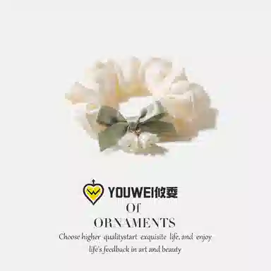 【铃兰花蝴蝶结】 攸委 奶呼呼大肠发圈女森系仙美少女高级感网红气质#好运 锦纶 扎头发绳橡皮筋头绳头饰 女款