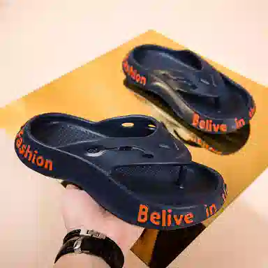 美热途 简约百搭 防磨防滑速干人字拖鞋 男款