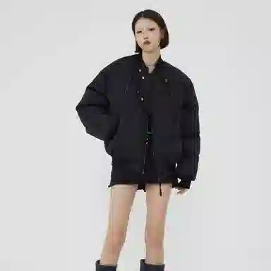 水中花 原创小众设计感飞行员合身纯色气质棉服 男女同款