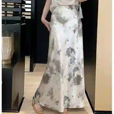 水中花 时尚优雅复古高腰设计收腰修身显瘦简约舒适包臀鱼尾休闲长裙 女款