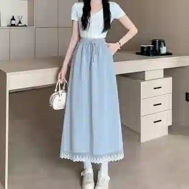 水中花 时尚通勤简约舒适百搭休闲长裙 女款