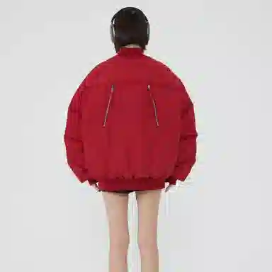水中花 原创小众设计感飞行员合身纯色气质棉服 男女同款