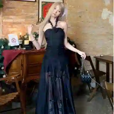 水中花 休闲简约优雅无袖连衣裙 女款