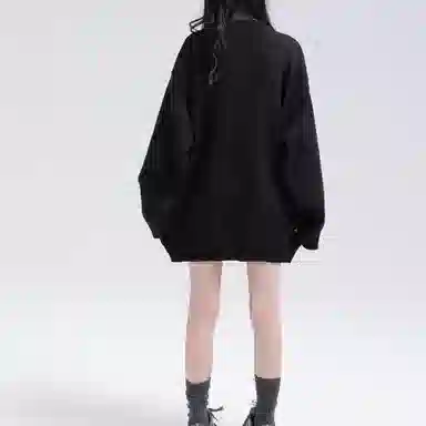 水中花 蝴蝶提花长袖舒适圆领针织衫 女款