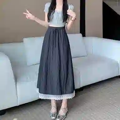 水中花 时尚通勤简约舒适百搭休闲长裙 女款