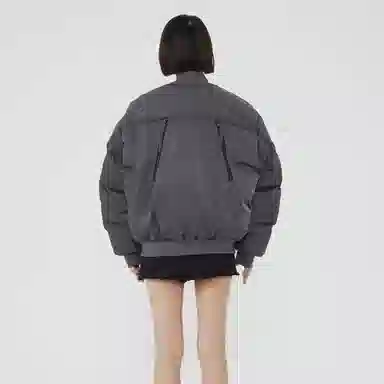 水中花 原创小众设计感飞行员合身纯色气质棉服 男女同款