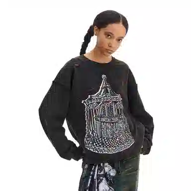 CONP Broken Carousel Long Sleeve Sweatshirt Dark Gray