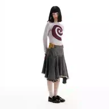 CONP Label Dislocation Denim Skirt