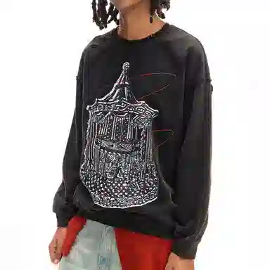 CONP Broken Carousel Long Sleeve Sweatshirt Dark Gray