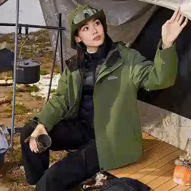 雅鹿 连帽拉链舒适羽绒服 男女同款