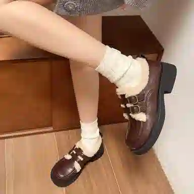 小鹿米利 休闲加绒加厚 乐福鞋 女款