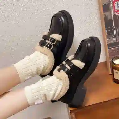 小鹿米利 休闲加绒加厚 乐福鞋 女款