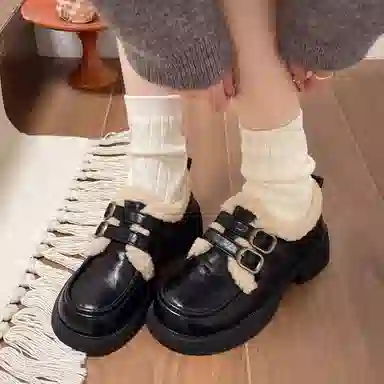 小鹿米利 休闲加绒加厚 乐福鞋 女款