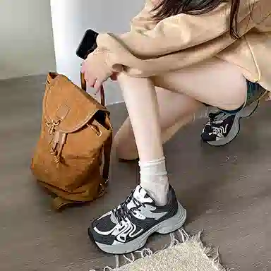 小鹿米利 复古松糕厚底小个子休闲运动 防滑耐磨 低帮 老爹鞋 女