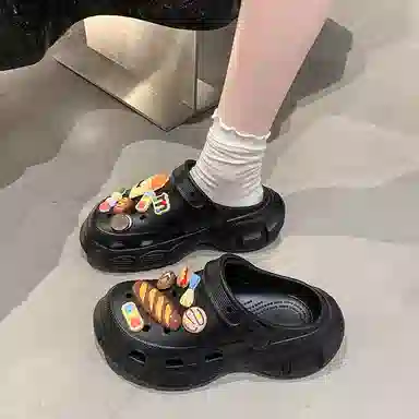 小鹿米利 休闲时尚百搭 防滑包头拖鞋 女