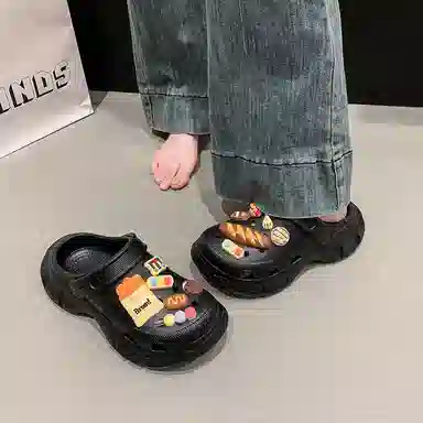 小鹿米利 休闲时尚百搭 防滑包头拖鞋 女