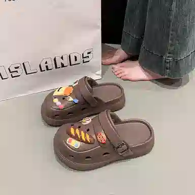 小鹿米利 萌趣可爱个性 防滑包头拖鞋 女