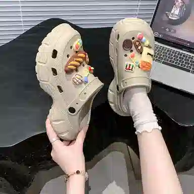 小鹿米利 休闲时尚百搭 防滑包头拖鞋 女