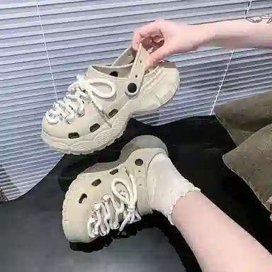 小鹿米利 流行时尚 防滑包头拖鞋 女