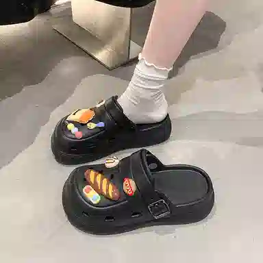 小鹿米利 萌趣可爱个性 防滑包头拖鞋 女