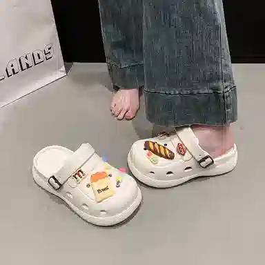 小鹿米利 萌趣可爱个性 防滑包头拖鞋 女