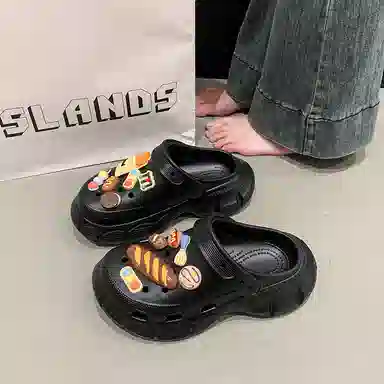 小鹿米利 休闲时尚百搭 防滑包头拖鞋 女