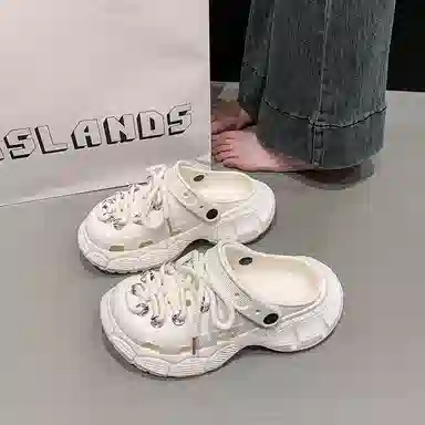 小鹿米利 流行时尚 防滑包头拖鞋 女