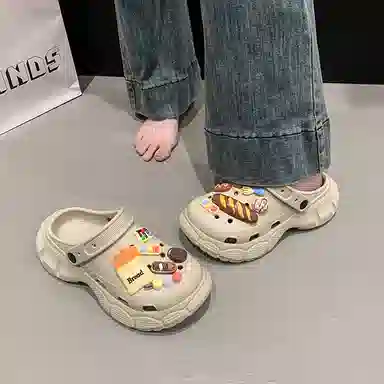 小鹿米利 休闲时尚百搭 防滑包头拖鞋 女