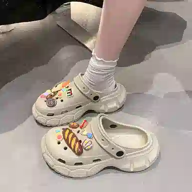 小鹿米利 休闲时尚百搭 防滑包头拖鞋 女