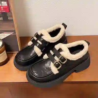 小鹿米利 休闲加绒加厚 乐福鞋 女款