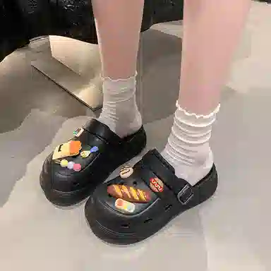 小鹿米利 萌趣可爱个性 防滑包头拖鞋 女