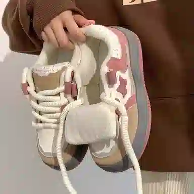 小鹿米利 时尚 保暖 低帮 板鞋 女款 卡其