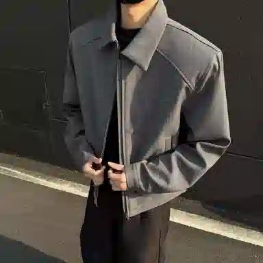 布客行 韩系复古垫肩短款翻领西装 日常通勤百搭氛围感夹克外套 男女同款