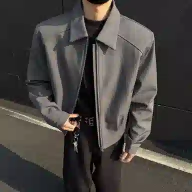 布客行 韩系复古垫肩短款翻领西装 日常通勤百搭氛围感夹克外套 男女同款