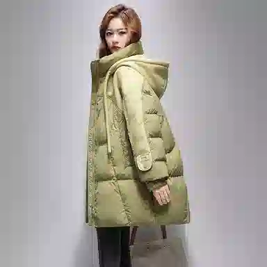 鸭鸭 休闲保暖长袖连帽羽绒服 女款